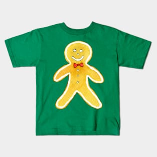 Watercolor Gingerbread Man Kids T-Shirt